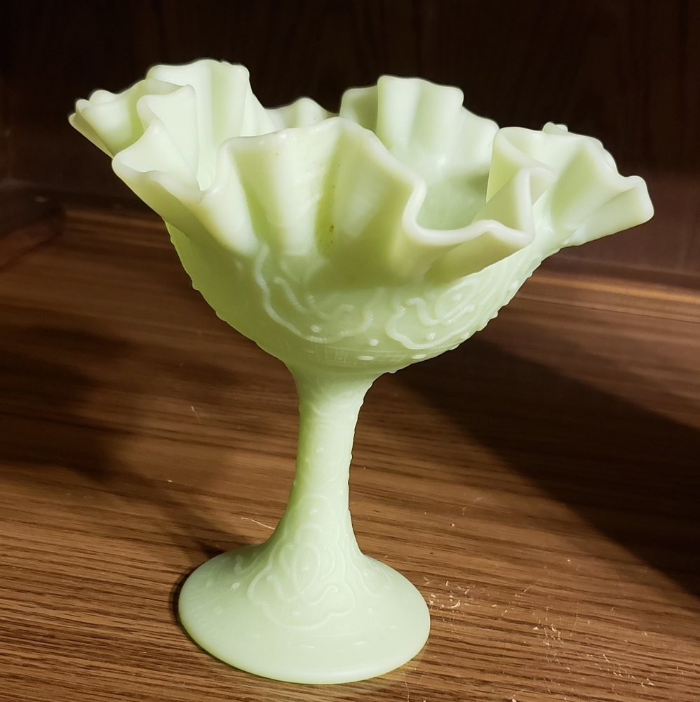 Vintage Fenton lime sherbet dish